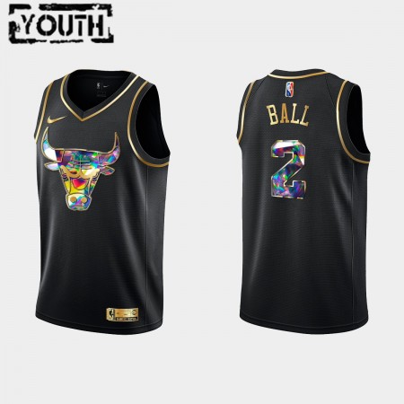 Dres Chicago Bulls Lonzo Ball 2 Nike 2021-22 Crno Golden Edition 75th Anniversary Diamond Swingman - Dječji